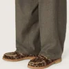 Mocasini Jerry pentru bărbați din piele de ponei cu imprimeu leopard