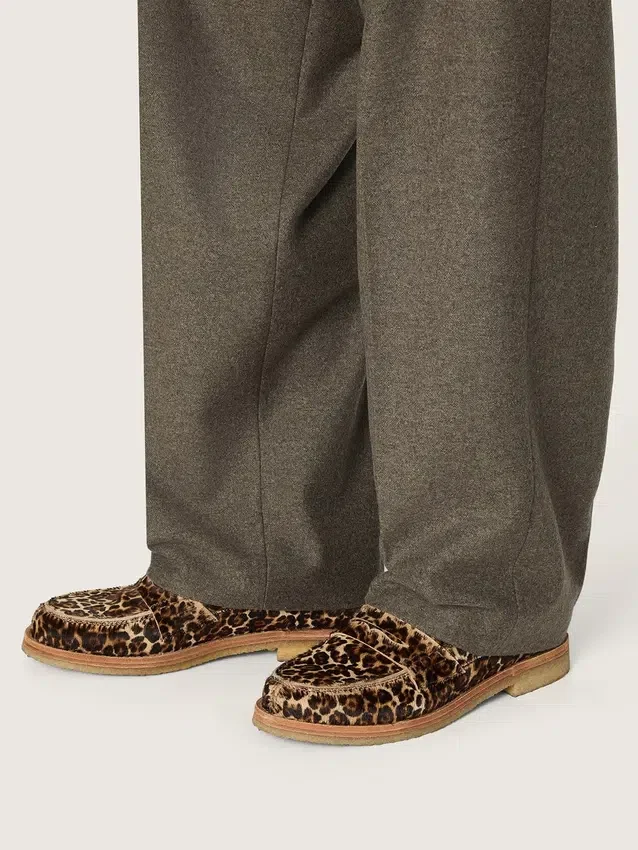 Mocasini Jerry pentru bărbați din piele de ponei cu imprimeu leopard