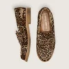 Mocasini Jerry pentru bărbați din piele de ponei cu imprimeu leopard