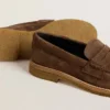 Mocasini Jerry pentru femei din piele de căprioară gri-porumbel