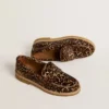 Mocasini Jerry pentru femei din piele de ponei cu imprimeu leopard