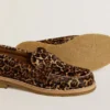 Mocasini Jerry pentru femei din piele de ponei cu imprimeu leopard