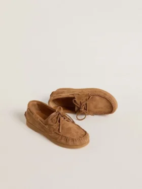 Mocasini Junior Cruise din piele de căprioară maro deschis
