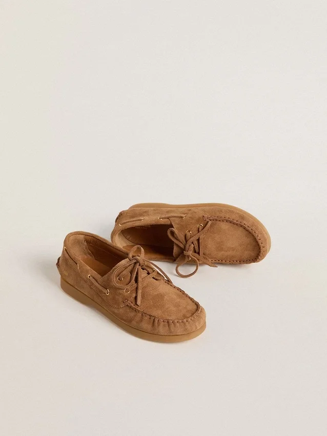 Mocasini Young Cruise din piele de căprioară maro deschis