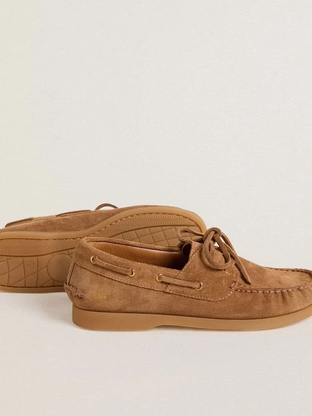 Mocasini Young Cruise din piele de căprioară maro deschis