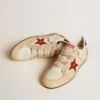 Modelul Ball Star LTD pentru bărbați din piele nappa, cu stea din piele roșie și bandă din piele la călcâi