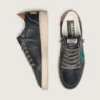 Modelul Ball Star LTD pentru bărbați, din piele neagră cu stea brodată verde