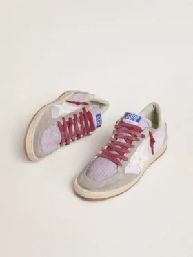 Modelul Ball Star LTD pentru femei din nailon liliac, cu stea din piele albă și inserții din piele de căprioară