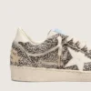 Modelul Ball Star LTD pentru femei din piele de ponei cu imprimeu leopard și stea din piele crem