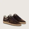 Modelul Ball Star pentru femei din piele de căprioară maro, cu stea din piele maro și bandă la călcâi