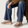 Modelul Dad-Star pentru femei din piele de căprioară lila și plasă, cu stea din piele laminată și bandă la călcâi