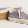 Modelul Hi Star pentru femei din piele de căprioară violetă cu stea argintie cu sclipici