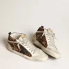 Modelul Mid Star pentru femei din piele de ponei cu imprimeu leopard și stea neagră