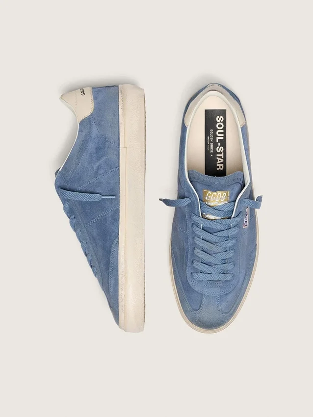 Modelul Soul Star pentru bărbați din piele de căprioară albastru denim
