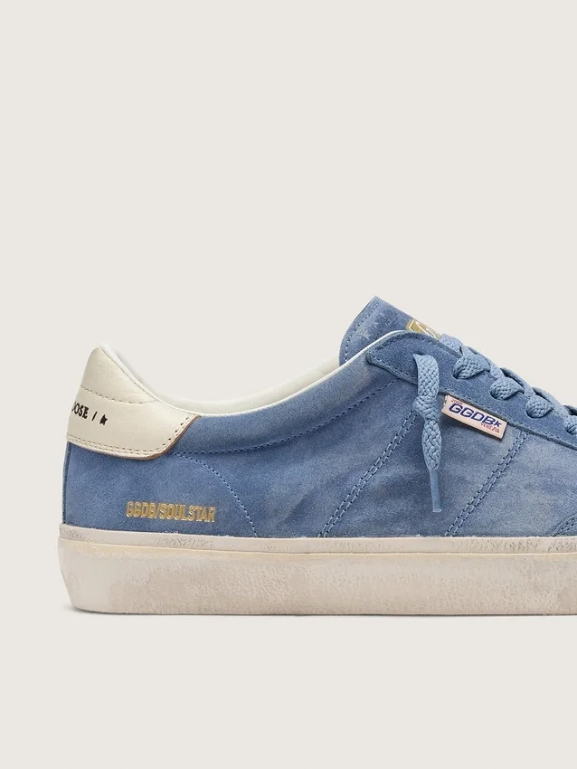 Modelul Soul Star pentru bărbați din piele de căprioară albastru denim