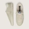 Modelul Super-Star pentru bărbați din piele de căprioară gri deschis, cu stea din piele albă