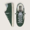 Modelul Super-Star pentru femei din piele de căprioară verde, cu stea argintie sclipitoare și bandă din piele pe călcâi