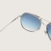 Ochelari de soare Carter în stil aviator, cu lentile albastre și cristale