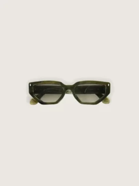 Ochelari de soare dreptunghiulari Jamie cu ramă cu efect de marmură verde