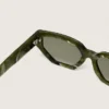 Ochelari de soare dreptunghiulari Jamie cu ramă cu efect de marmură verde