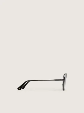 Ochelari de soare în stil aviator, cu ramă de culoare metalică și lentile gri
