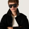 Ochelari de soare în stil Aviator, cu ramă și lentile negre