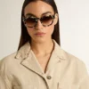 Ochelari de soare în stil Cameron cu model de carapace de broască țestoasă