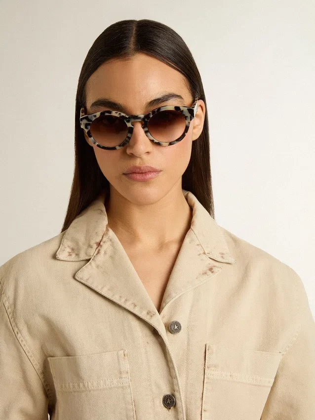 Ochelari de soare în stil Cameron cu model de carapace de broască țestoasă