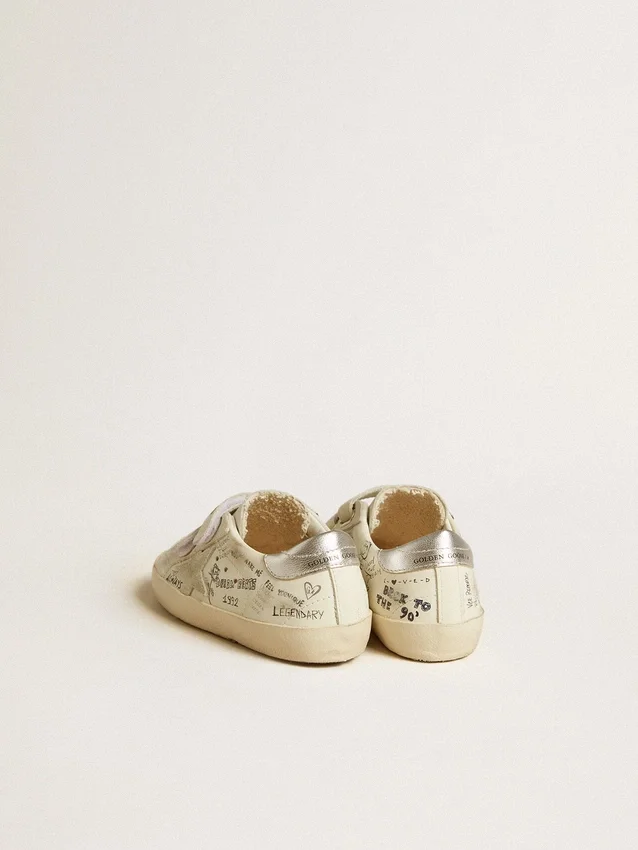Old School Junior cu stea din piele de căprioară și bandă metalică din piele pe călcâi
