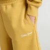 Șorturi de jogging pentru copii, de culoare galben ocru, cu broderie