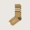 Șosete de culoare kaki cu detalii uzate și dungi verde închis și albe