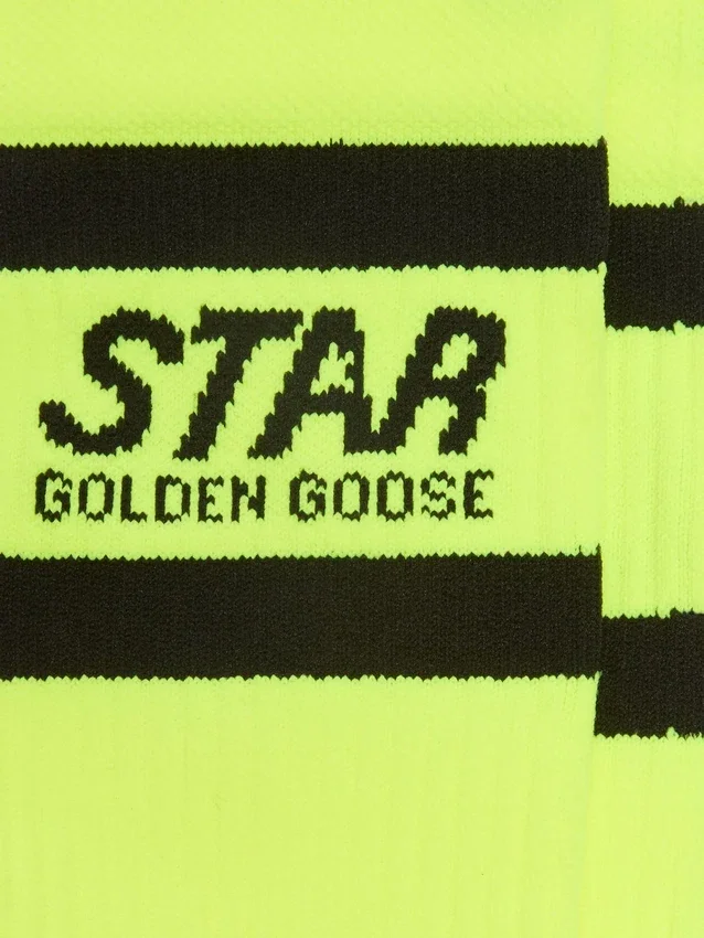 Șosete sportive galben neon cu dungi negre