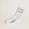 Șosete unisex din bumbac alb cu cristale decorative