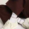 Șosete unisex din bumbac alb cu cristale decorative