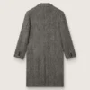 Palton bărbătesc din lână, cu un singur rând de nasturi, cu țesătură în model herringbone bej și gri