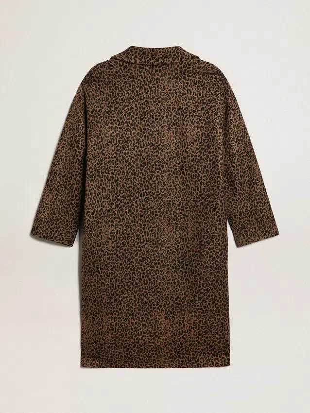 Palton cocoon pentru femei, cu un singur rând de nasturi, din lână cu motiv jacquard