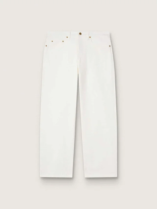 Pantaloni albi din denim pentru bărbați