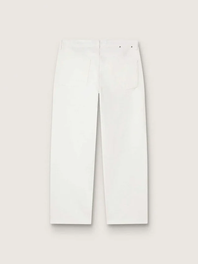 Pantaloni albi din denim pentru bărbați