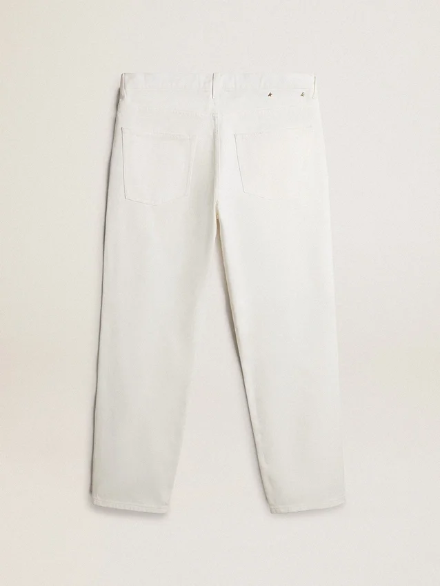 Pantaloni albi din denim pentru bărbați
