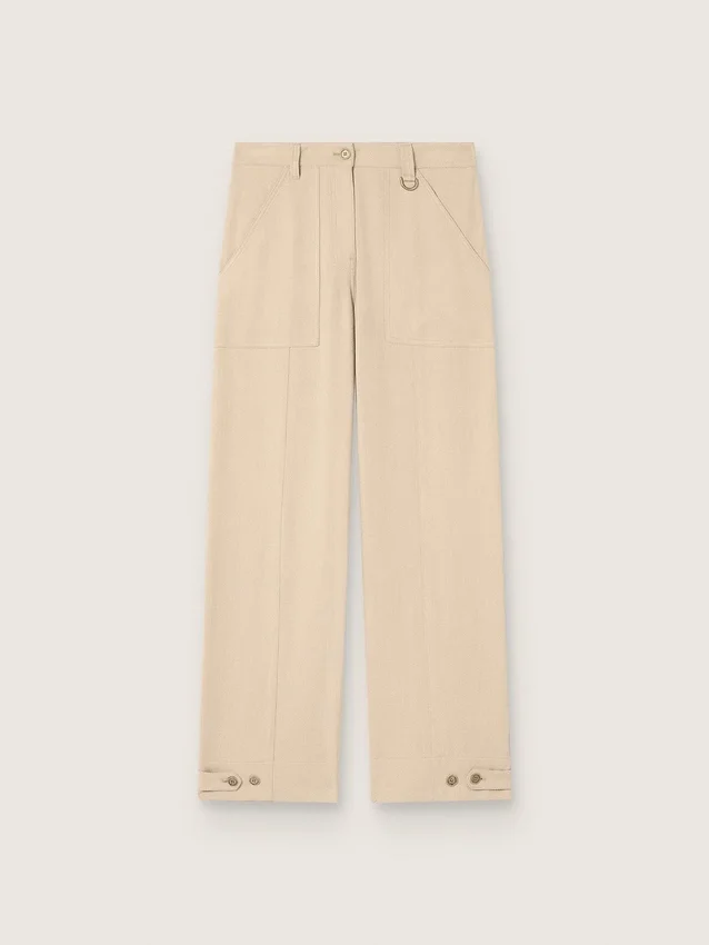 Pantaloni bej din viscoză pentru femei
