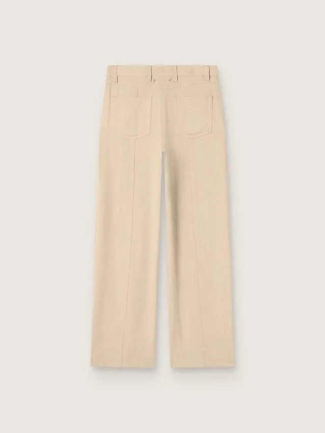 Pantaloni bej din viscoză pentru femei