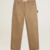 Pantaloni bej pentru bărbați cu patch-uri