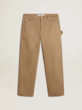 Pantaloni bej pentru bărbați cu patch-uri