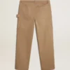 Pantaloni bej pentru bărbați cu patch-uri