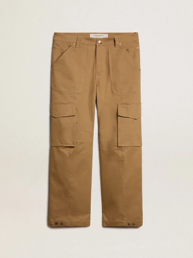 Pantaloni cargo bej-kaki