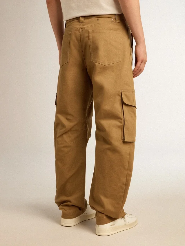 Pantaloni cargo bej-kaki
