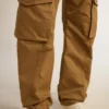 Pantaloni cargo bej-kaki