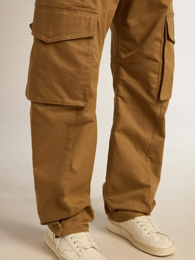Pantaloni cargo bej-kaki