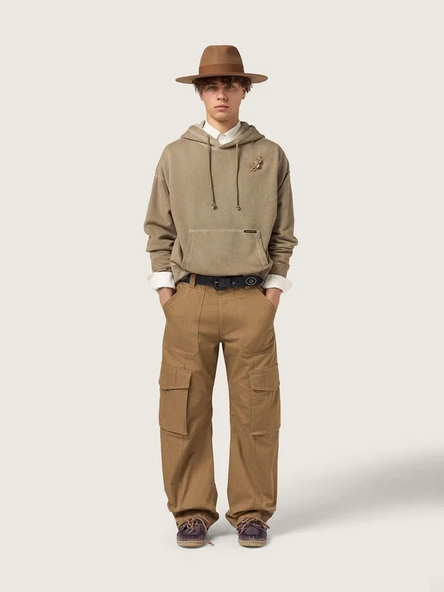 Pantaloni cargo bej-kaki