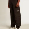 Pantaloni cargo din nailon ripstop de culoare neagră